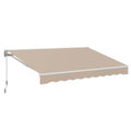 AECOJOY 13'×8' Manual Retractable Awning Sun Shade, Patio Awning Canopy