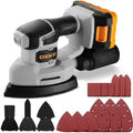 Cordless Detail Sander: Multi - Function Mouse Sander Electric Sander Tool Palm Sanders with Dust Collector, 3 Additional Attachments&12pcs Sandpapers for Home Decoration