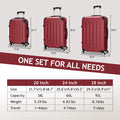 Zimtown Luggage 3 Piece Set Suitcase ABS Hardside Lightweight with TSA Lock Spinner Wheels, Beige