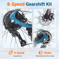 SPATIAL 24/26/27.5/29 in Mountain Bike, 8/21 Speed Lightweight Aluminum Magensium Frame Mountain Bicycle, Fits Men Women Teenagers Adult Disc Brake MTB Bicycle