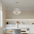 The Lighting Shop Rosa 6 - Light Brushed Silver - Ish Champagne Electric Flower Crystal Chandelier