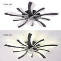 Garwarm Dimmable Ceiling Fan with Light and Remote Control, 27" Small Flush Mounted Ceiling Fan with LED Lights, APP and Remote Controlled, Modern, White