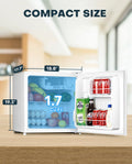 Upstreman 1.7 cu ft Mini Fridge with Freezer Single Door Compact Refrigerator, Low Noise, Energy Saving, Adjustable Temperature, Reversible Door, for Home Office Dorm, Black FR17