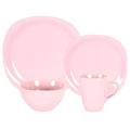 Stoneware Square 16pc Dinnerware Set, Matte Rosé