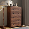 Keywhat Farmhouse 5 Drawer Dresser for Bedroom, Chest of Drawers Wood Organizer for Living Room, Antique White