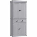 Spaco 17 - Tier Kitchen Small Pantry Cabinet with 2 Doors and 6 Adjustable Shelves, Cabinet Pantry, Freestanding 5 - Tier Shelving Pantries for Kitchen Storage, Gray