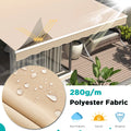 AECOJOY 10'×8' Manual Retractable Awning Sun Shade, Patio Awning Canopy