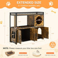 AECOJOY Double Litter Box Enclosure, Wooden Cat Washroom Furniture Hidden with Storage & Doors for 2 Cats