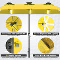 AECOJOY 15ft Patio Double-Sided Umbrella, 156 PCS Solar LED Light Outdoor Large Umbrella, Yellow