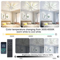 Garwarm Dimmable Ceiling Fan with Light and Remote Control, 27" Small Flush Mounted Ceiling Fan with LED Lights, APP and Remote Controlled, Modern, White