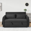 Convertible Sofa Bed, 3 in 1 Sleeper Sofa with 2 Pillows and Adjustable Backrest for Living Room Office, Black