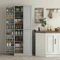 Spaco 17 - Tier Kitchen Small Pantry Cabinet with 2 Doors and 6 Adjustable Shelves, Cabinet Pantry, Freestanding 5 - Tier Shelving Pantries for Kitchen Storage, Gray
