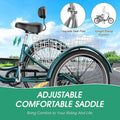 MOONCOOL Adult Tricycles with Rear Basket & Inflator, 24 26 in 7 Speed 3 Wheel Bikes, Three - Wheeled Bicycles Adult Trike with Backrest for Seniors, Women, Men