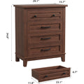 4 Drawer Dresser for Bedroom, 34.8" Tall Bedroom Dresser with Large Drawer& Black Handles, Wooden Storage Organizer Cabinet Chest of Drawer for Living Room, Hallway