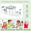 OLAKIDS Kids Table and Chair Set, 3 in 1 Wooden Activity Table with Removable Tabletop, Blackboard and Whiteboard for Toddlers Arts Crafts Drawing Reading Playing, Playroom Nursery (Natural)