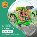 MOONCOOL Adult Tricycles with Rear Basket & Inflator, 24 26 in 7 Speed 3 Wheel Bikes, Three - Wheeled Bicycles Adult Trike with Backrest for Seniors, Women, Men