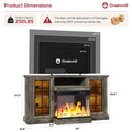 Easoger Fireplace TV Stand for Tvs up to 65", 12 Flame Colors&12 LED Light Colors, TV Console with 3-Sided Glass Fireplace, for Living Room, Gray