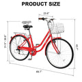 Ktaxon 26in Urban Commuter City Bike, Shimano 7 Speed Adult Road Bicycle, Pink