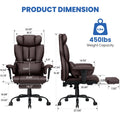 Hoffree Big and Tall Fabric Office Chair 450 lb, Executive Desk Chair with Massage Ergonomic Computer Chair with Footrest Reclining Desk Office Chair with Lumbar Support for Home Office