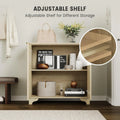 Perfect Deals Await Modern Farmhouse Coffee Bar Cabinet �?kitchen Storage Cabinet with Fluted Doors, Sideboard Buffet with Adjustable Shelves for Kitchen, Dining Room, and Living Room, White