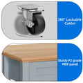Uforic Kitchen Island Cart with Power Outlets, Kitchen Storage Trolley Cart with Storage Shelves & Drawers, Off - White
