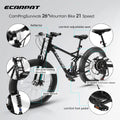 Ambifirner 26" Fat Tire Mountain Bike with Full Suspension - 4" Wide All - Terrain Tires & Shimano 21 - Speed Drivetrain - Outdoor Bike for Men/Women 85% Pre - Assembled Durable Design